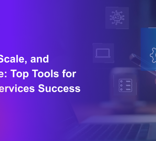Dashboard showing microservices tools for app scaling and management tasks