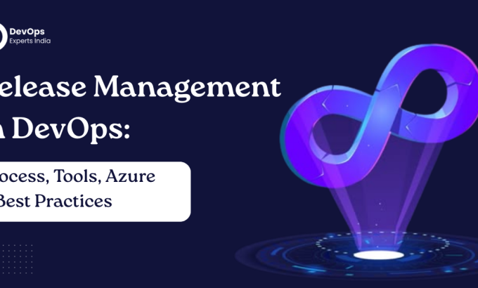 Release Management in DevOps process showing planning, automation, and deployment flow