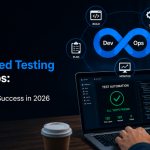 Automated Testing in DevOps process showing build, test, and deployment stages working together
