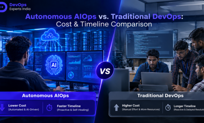 autonomous-aiops-vs-traditional-devops-cost-and-timeline Autonomous AIOps vs. Traditional DevOps cost, speed, and timeline comparison for businesses